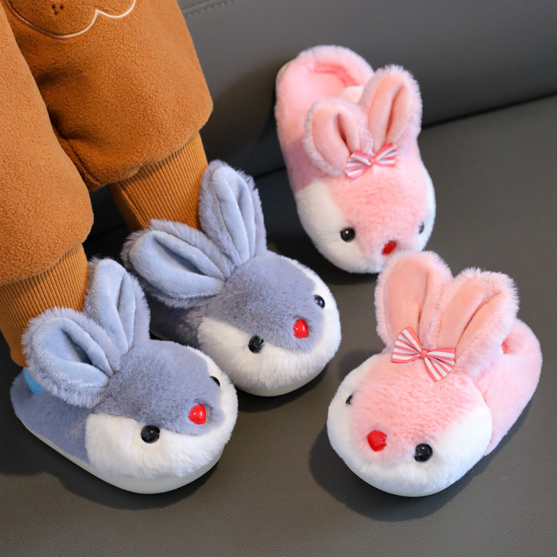 Children's cotton slippers winter girls boys baby warm non-slip baby cute baby indoor cotton shoes