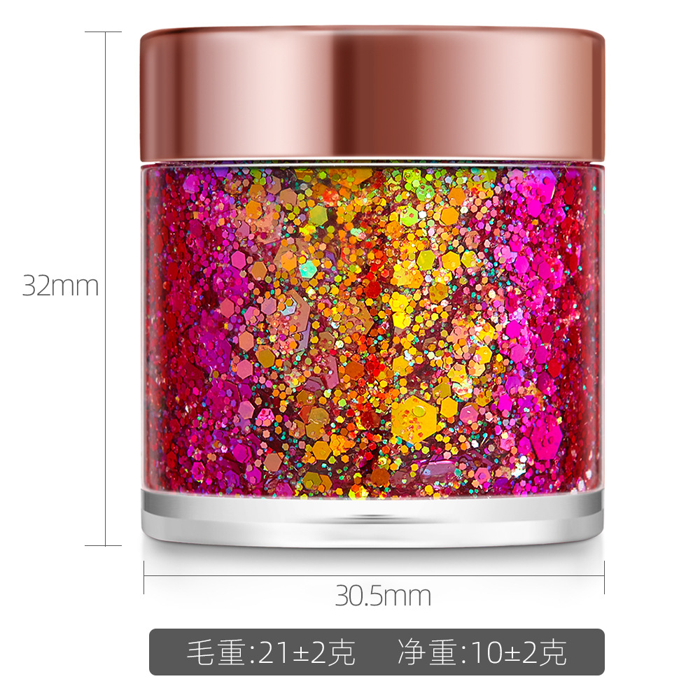 Foreign trade explosions 12 color suit chameleon gel gel sequins makeup eye shadow body face high gloss glitter powder