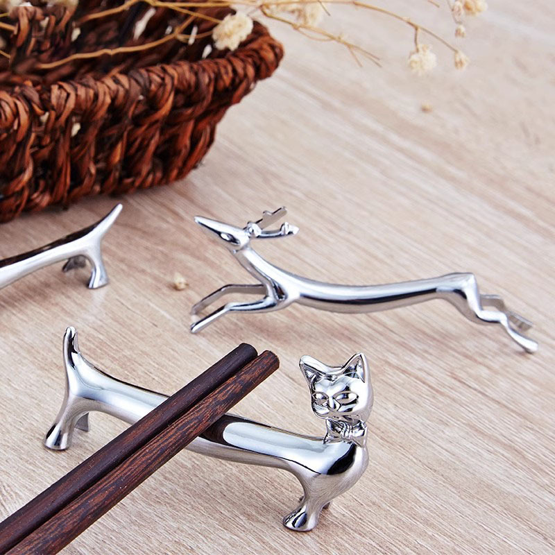 Dachshund Chopstick Holder, Alloy Shiny, Personalized and Creative, Exquisite Chopstick Holder/tableware