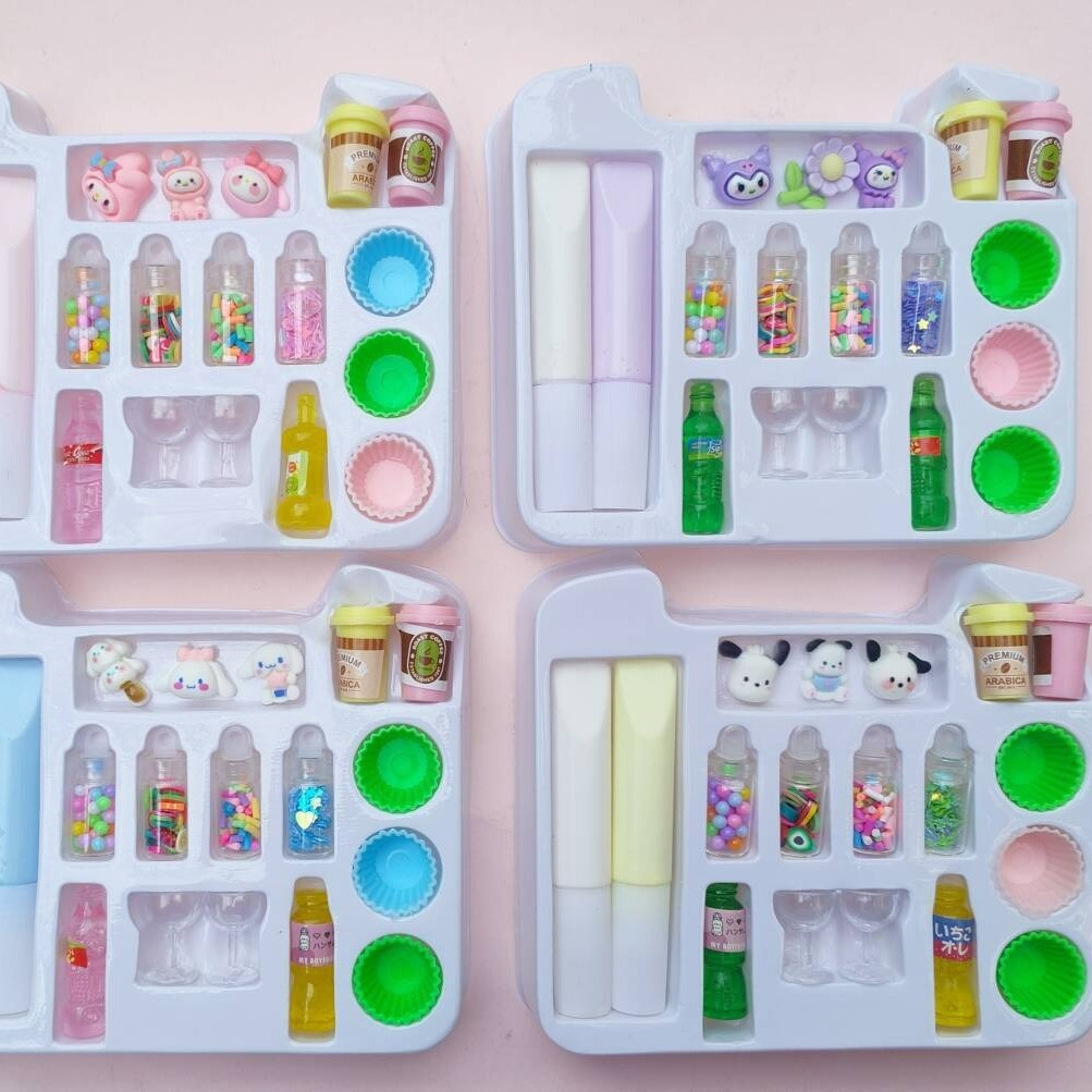 Cartoon puzzle cream set DIY student handmade cream glue hand account stickers material package creative cream