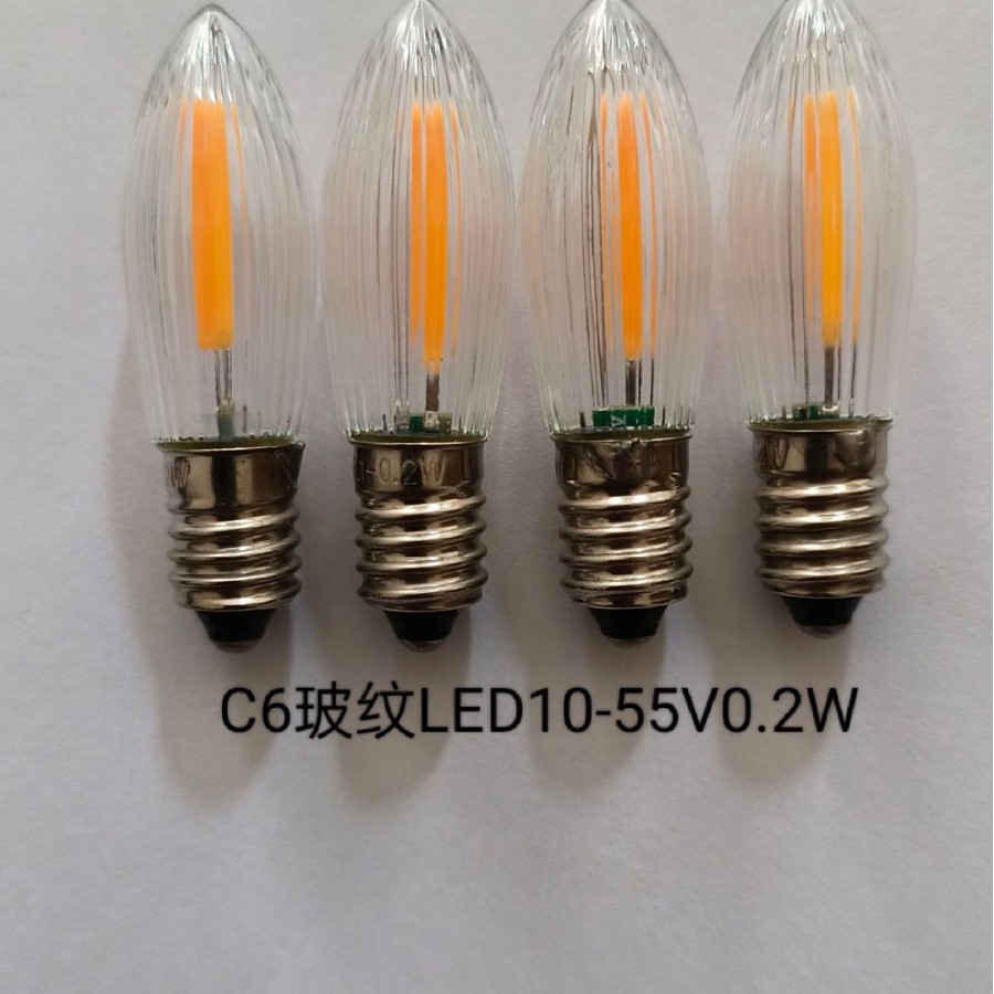 C6 стеклянная паттерн галогенная лампа E10, ламповый держатель LED