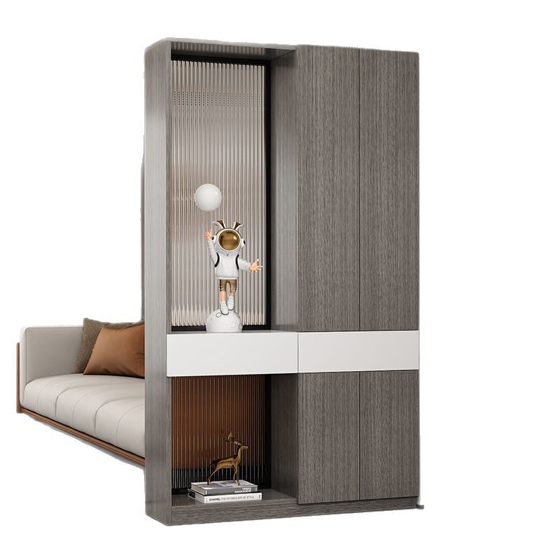 Solid Wood Home Entrance Entrance Cabinet Hall Cabinet Living Room Partition Cabinet Light Luxury Glass Screen Cabinet Door Entrance Entrance Cabinet Shoe Cabinet