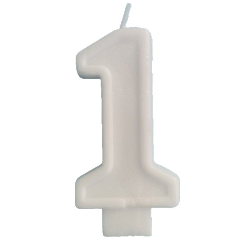 Factory direct cross-border special all kinds of sticky powder digital 0-9 birthday cake candle white embryo