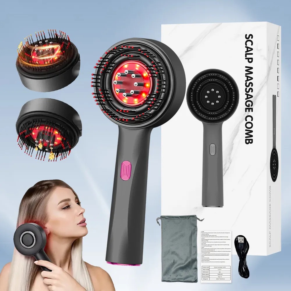 Medicine comb hair electric massage comb red light comb scalp medicine applicator mino essence liquid guide comb hair care