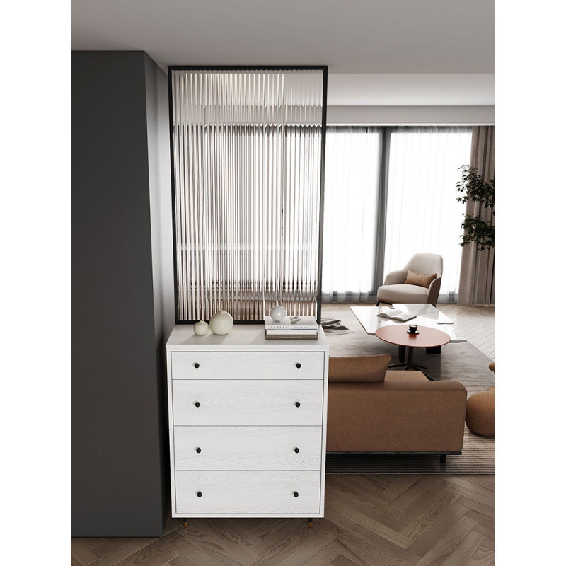 Light Luxury Entrance Door Entrance Cabinet Shoe Cabinet Integrated Household Living Room Changhong Glass Screen Partition Room Cabinet to Top