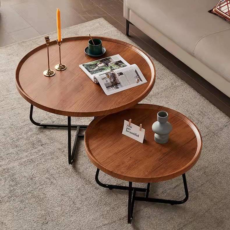 Now Nordic Light Luxury Coffee Table Multifunctional Balcony Tea Table Simple Living Room Household Small Apartment Round Combination Side Table