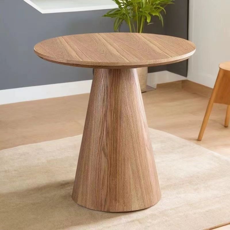 Round Coffee Table for Home Designers, Small Apartment Living Room, Solid Wood, Minimalist Nordic Style, Fully Solid Wood, Light Luxury