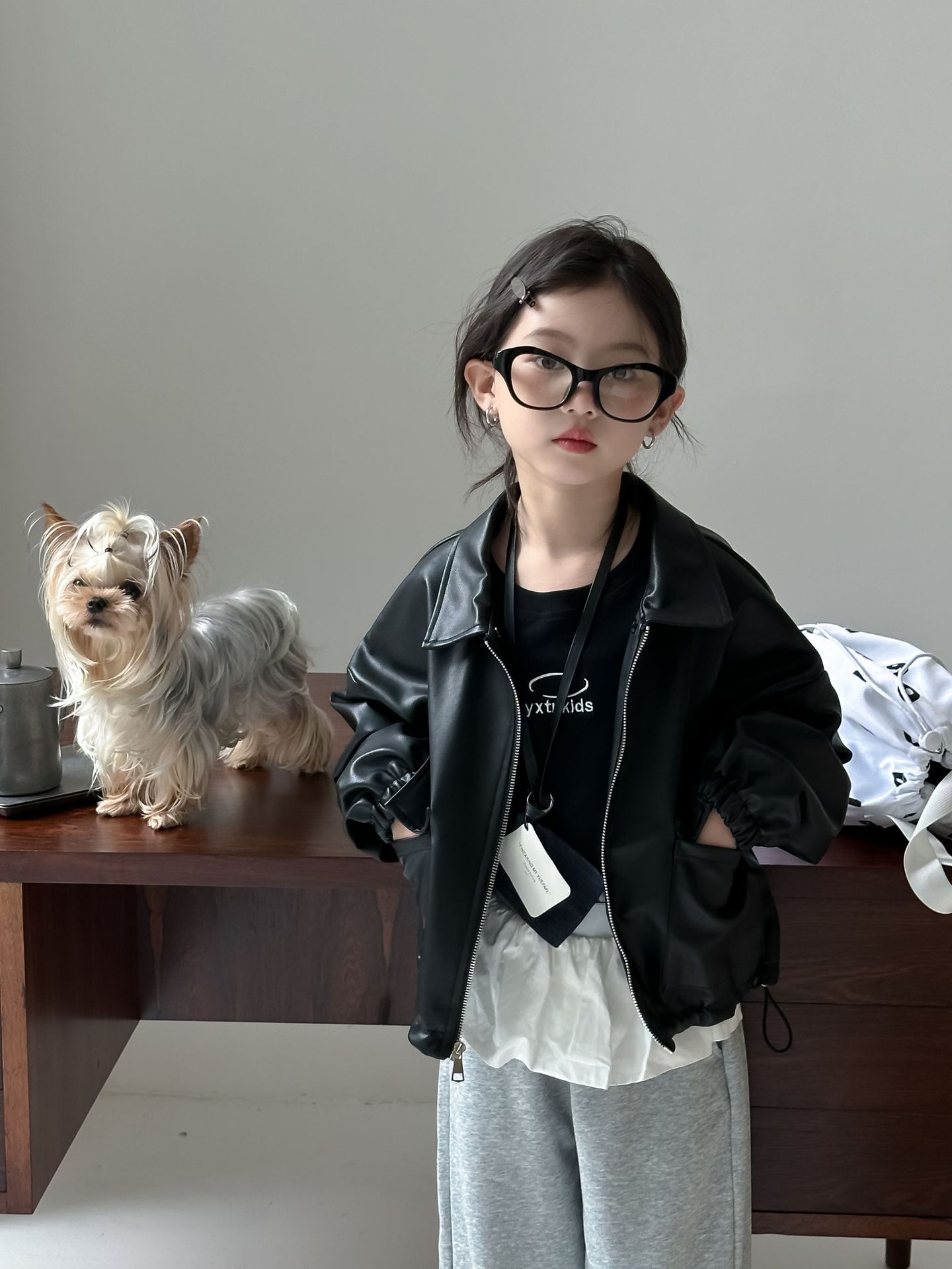 Children's Jacket 2025 Autumn Style Kids' Hooded Detachable Pu Leather Jacket for Young Boys and Girls Leather Jacket Top