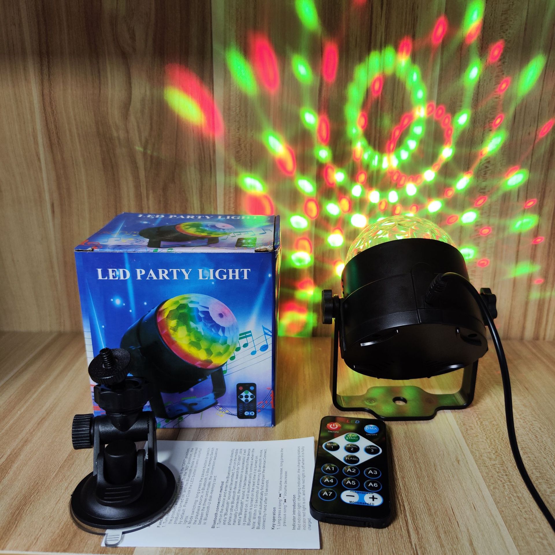 Remote control LED small magic ball mini crystal magic ball lights colorful voice control rotating stage lights laser lights KTV stage lights