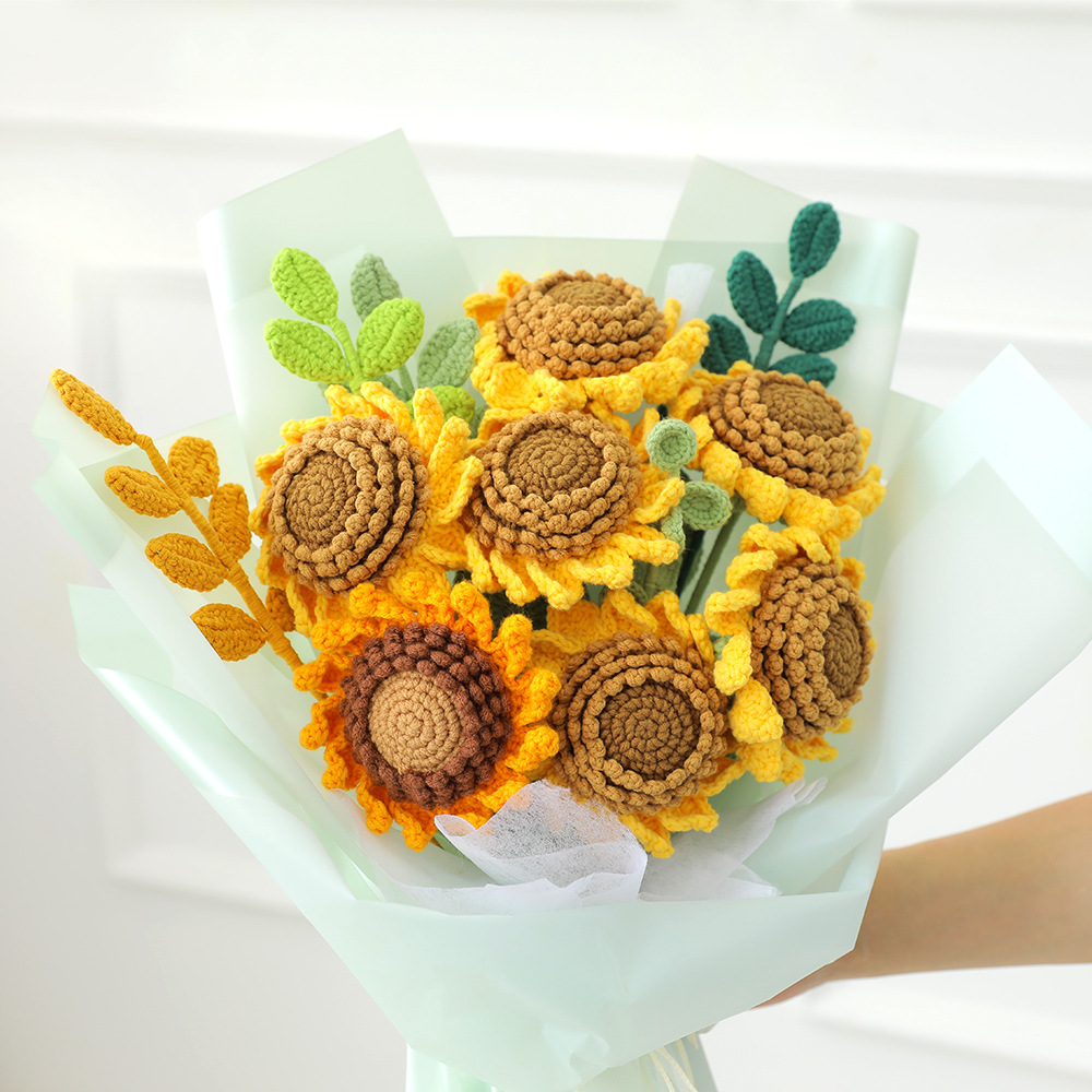 To figure to sample illustration custom wool hand-woven bouquet wool flower simulation flower bag hat