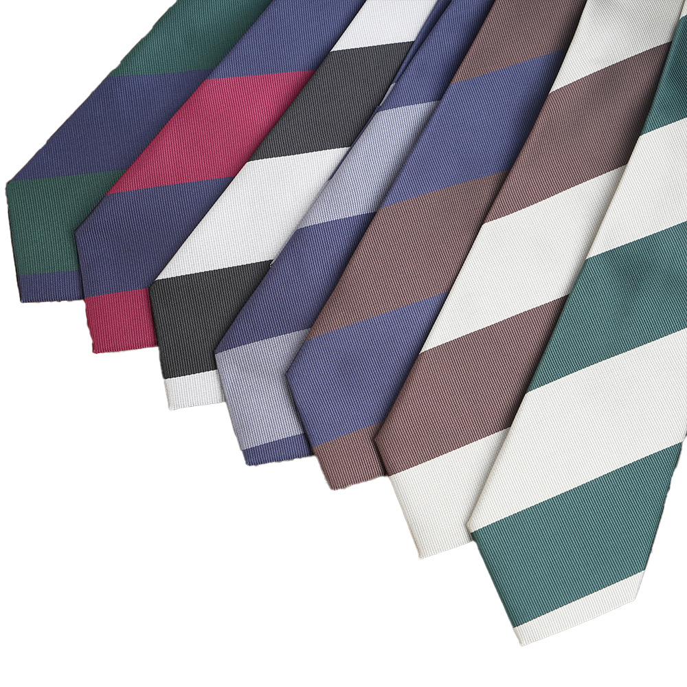 8cm Lazy Knot-Free Zipper Tie Tie Polyester Thick Stripe Men's Business Dating Banquet Joker Direct Supply