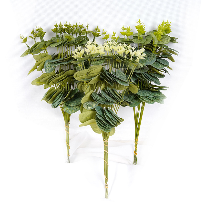 Cross-border green plant simulation high-level eucalyptus leaf simulation flower green leaf wedding photography studio props