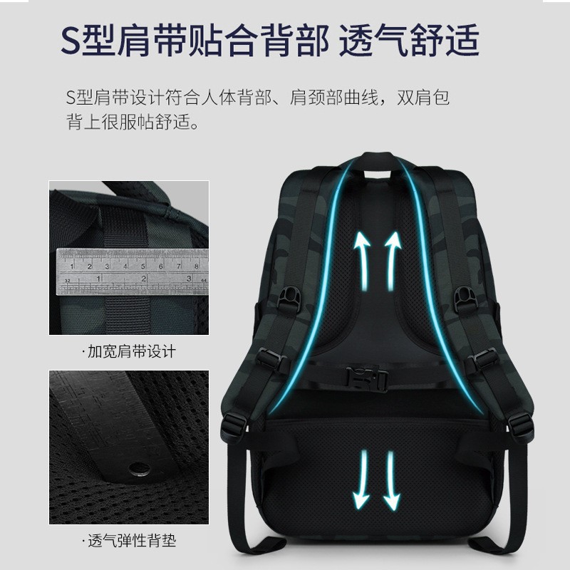 High School Students' Burden-Reducing Spine-Protecting Backpack Men's Huanqi Schoolbag Boys Junior High School Students 2024 Capacity Middle School Students Yinqin