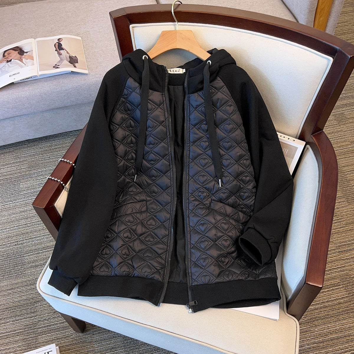 Пуховик для полных девушек, окружность груди 150, свободная зимняя новая стеганая куртка, повседневное пальто 9105