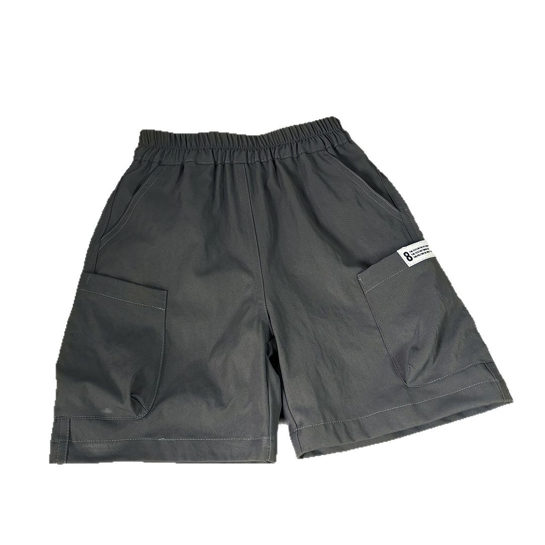 Summer Boys' Cargo Shorts 2025 Children's Knee-Length Shorts Boys' Trendy Thin Versatile Sports Wear-Resistant