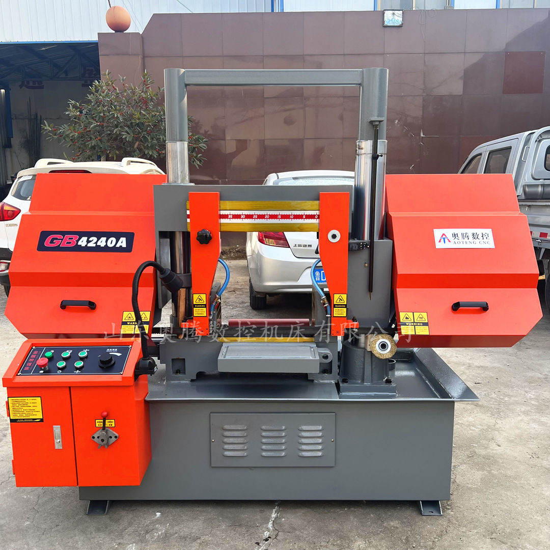 Aoting Horizontal Sawing Machine Gb4240 Double-Column Band Saw Machine Hydraulic Semi-Automatic Sawing Machine G4255 Channel Steel Cutting