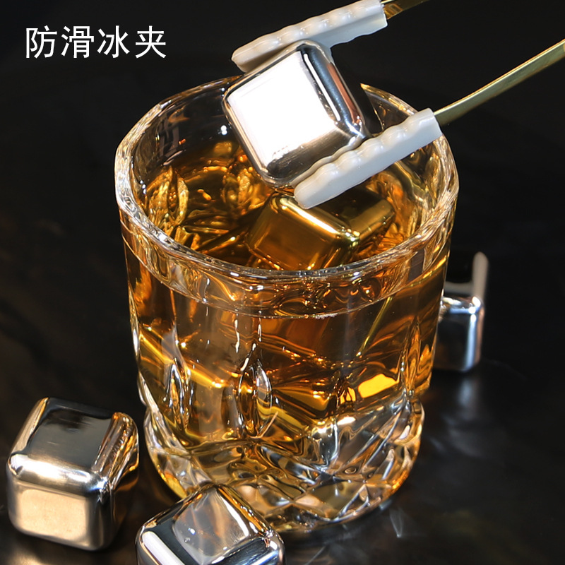 Single Stainless Steel Ice Cubes 304 Food Grade Metal Ice Cubes Quick-Frozen Ice Tartar Amazon Best-Selling Whiskey Stone