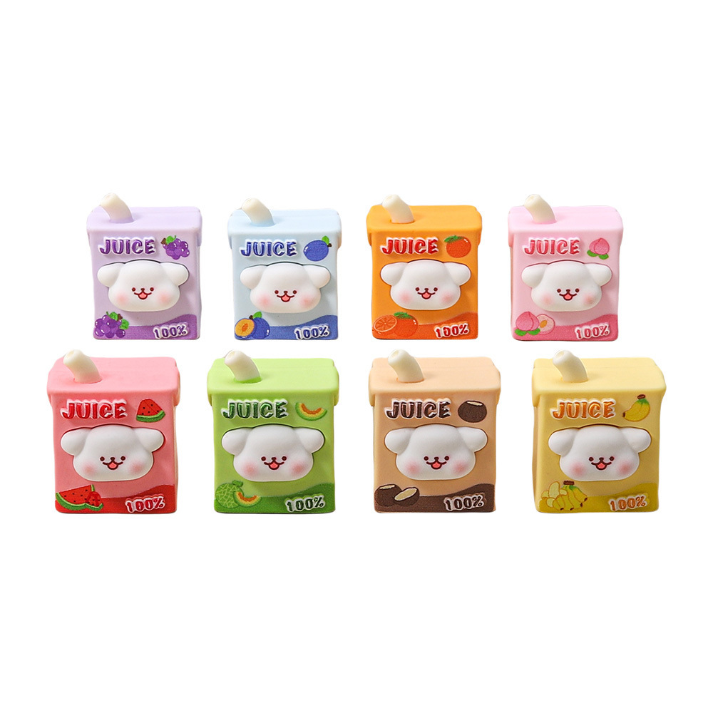 Three-Dimensional Solid Color Juice Suction Resin Small Ornaments Creative Cartoon Cute DIY Accessories Trendy Toys Wholesale
