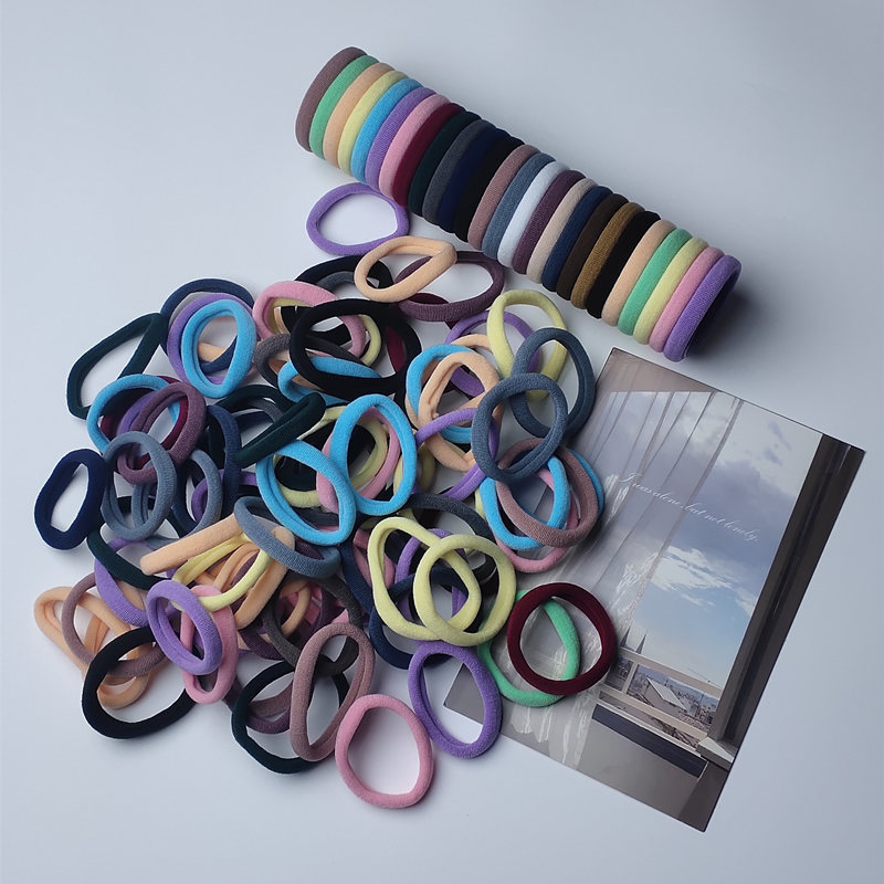 Cross-border 4CM high elastic hair band hair rope headdress rubber band hair band durable rubber band black hair rope hair rope