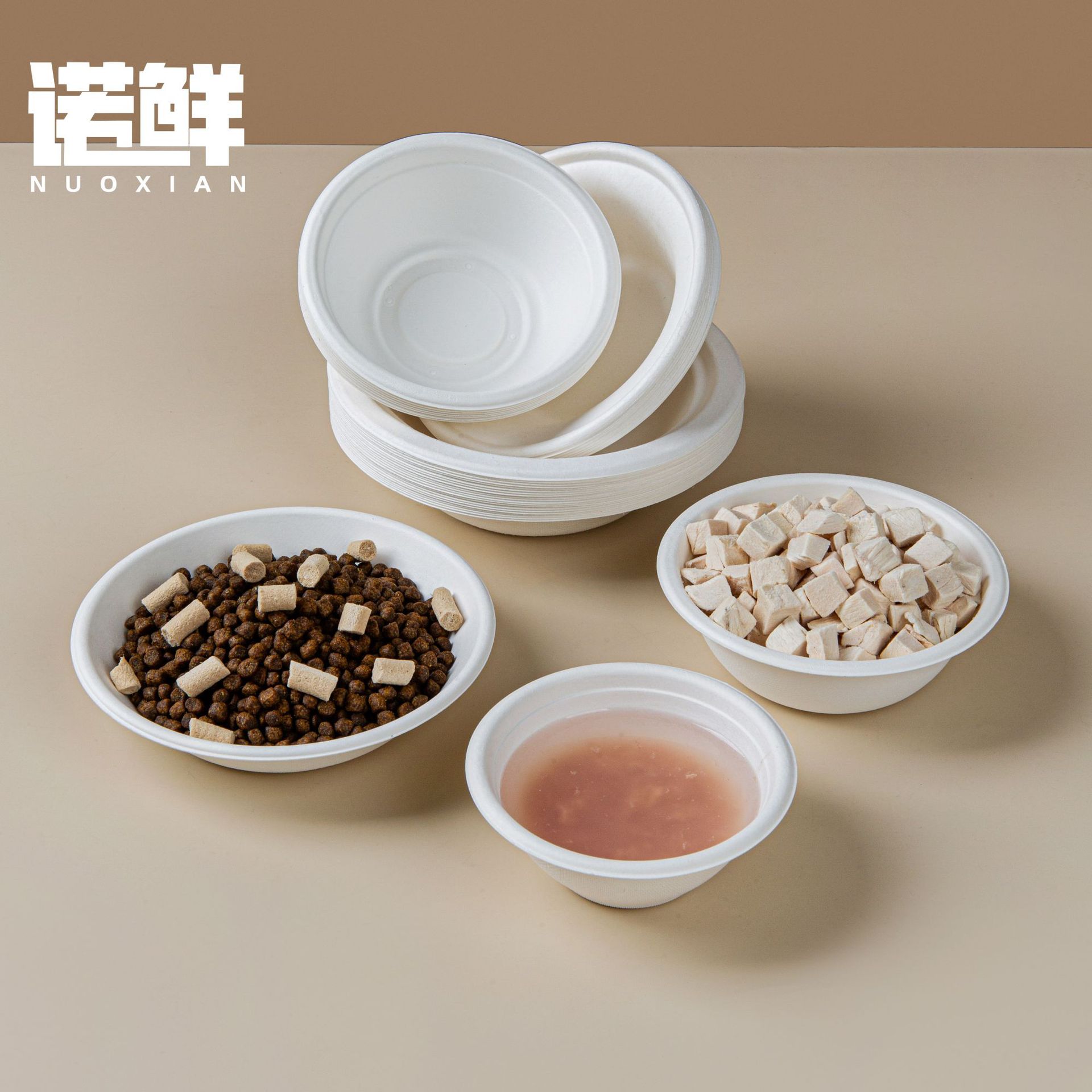 Disposable cat food bowl cat tableware pet fresh food bowl degradable paper bowl stray cat dog Rice Bowl thickened