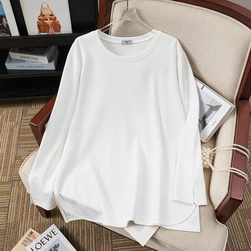 chubby girl plus size women's T-shirt loose slim autumn special plus size coat 200kg S5567