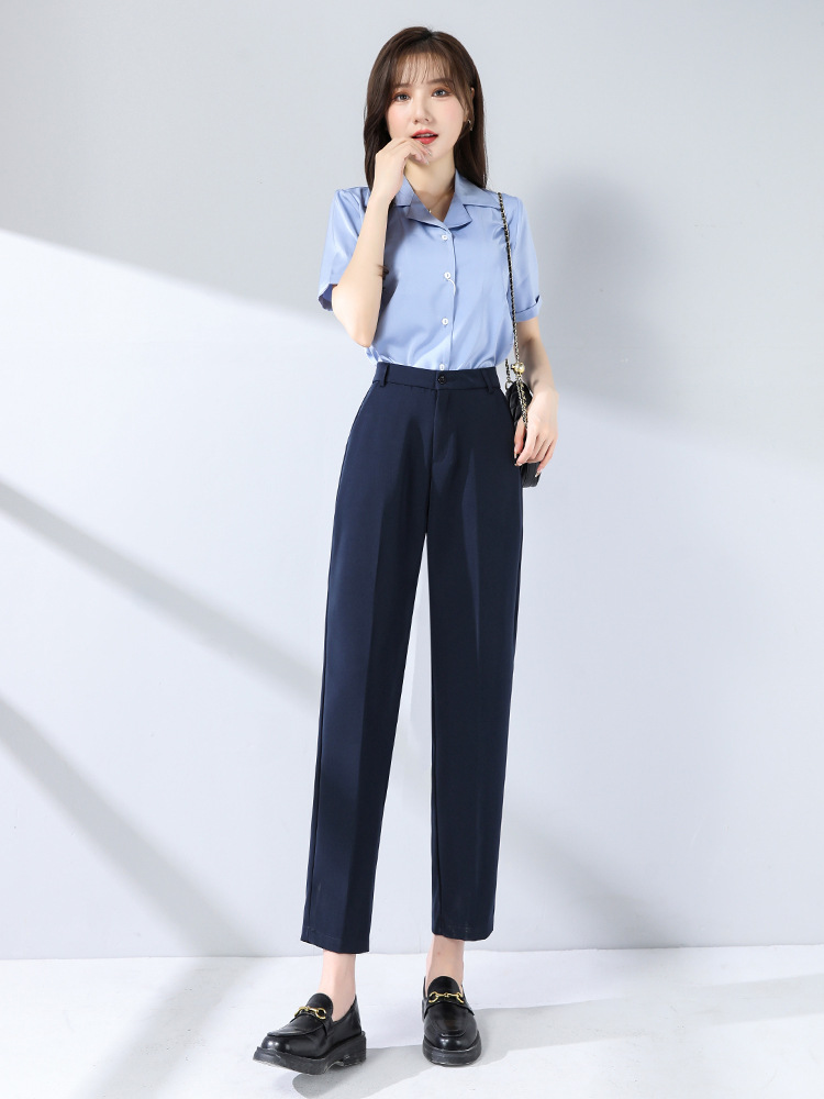 Black Pants Women's Pendant Spring and Autumn Summer High Waist Casual Straight Pipe Pants Nine-point Professional Commuter Work Pants