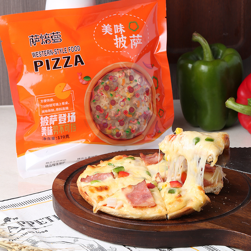 Durian pizza semi-finished heating ready-to-eat children's breakfast than beef pizza embryo air fryer with sand