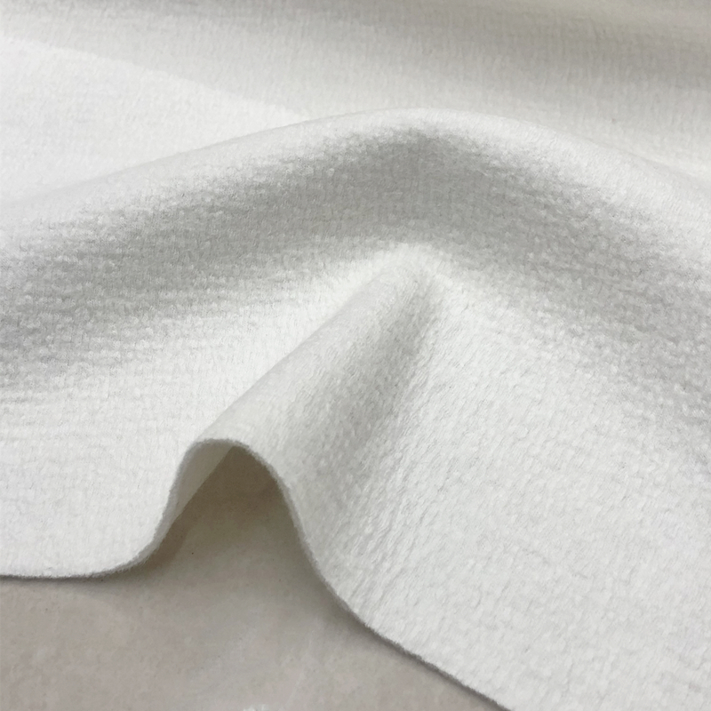 Высококачественная хлопковая шерсть, чисто белая, рифленая текстура, осенне-зимняя ткань для дизайнерских костюмов