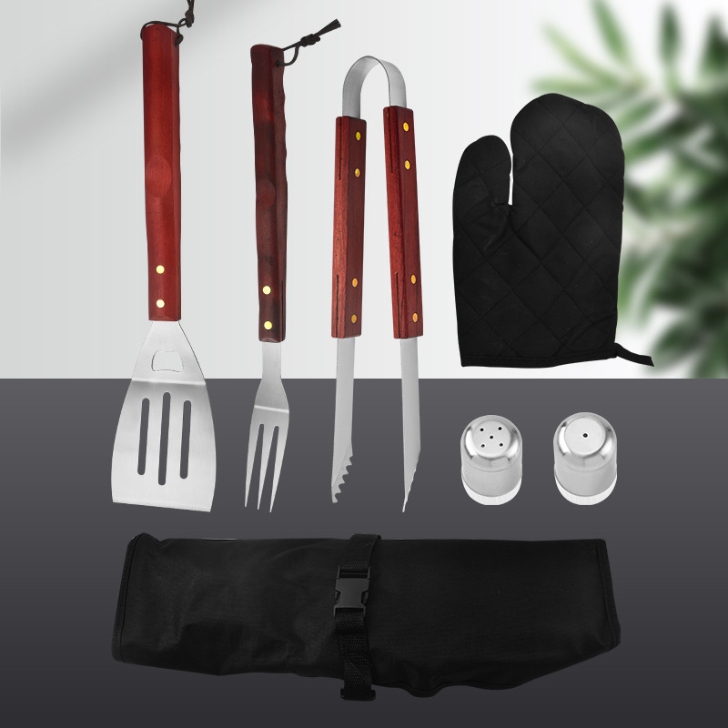 Портативный фартук для барбекю с набором из 6 инструментов