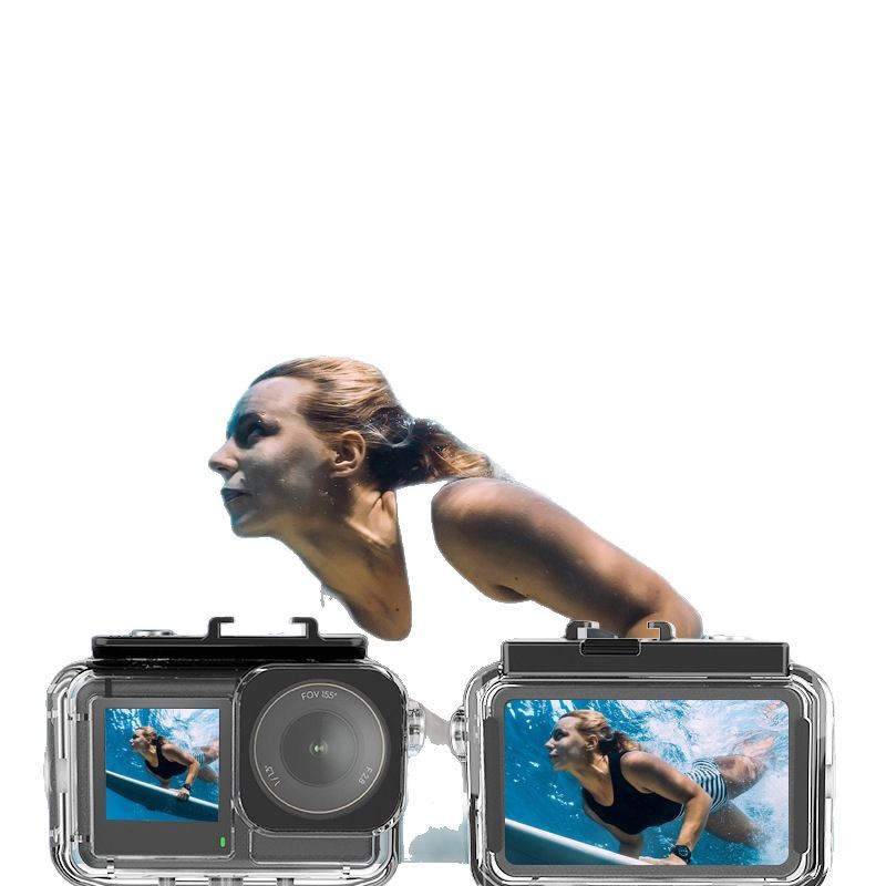 Suitable for Dji Dajiang Action5Pro/4 Horizontal and Vertical Shootable Diving Shell Waterproof Protective Sleeve Ling Eyes Sports Camera