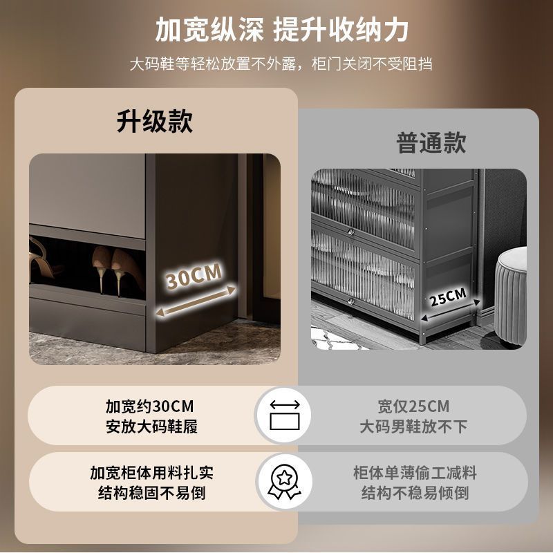 Shoe Cabinet for Home Entrance Wall-Mounted Multi-Layer Large-Capacity Dust-Proof Shoe Storage Cabinet Rental Room Entry-Level Multi-Functional Shoe Rack