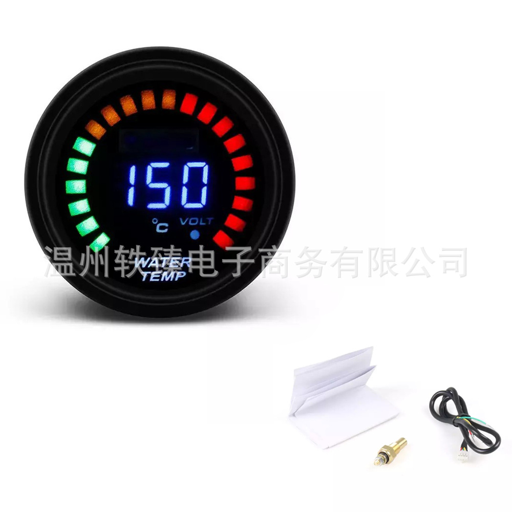 52MM2 inch racing car modified meter 12V universal water temperature meter LED scale digital display car meter