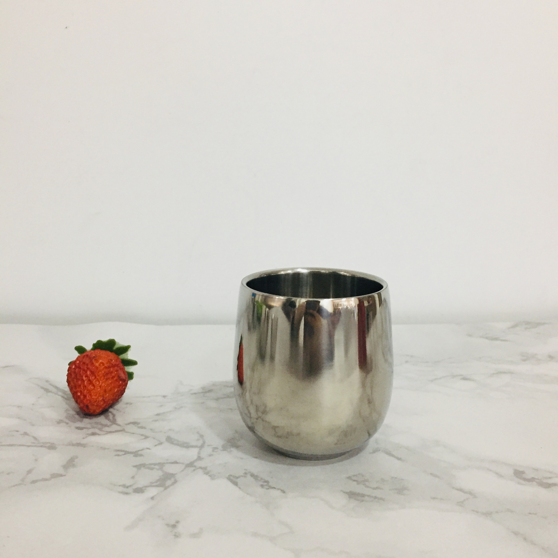 Stainless Steel Double-Layer Cup, Curved Cup, Insulated Double-Layer Mouth Cup, Tea Cup, Exquisite Cup, Big Belly Water Cup, U-Shaped Egg Cup