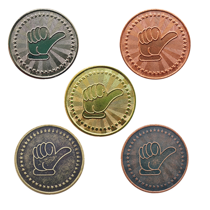 Game machine coin fixed token system anti-counterfeiting points learning coins do activities reward video game city catch baby metal coin
