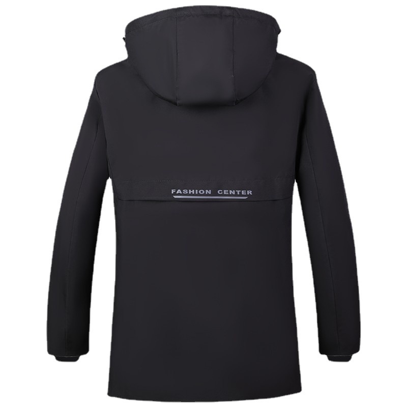 Haining's New Men's Parka Removable Rex Rabbit Fur Liner Fur Integrated Thickeneded Warm Fur Outwear for Men