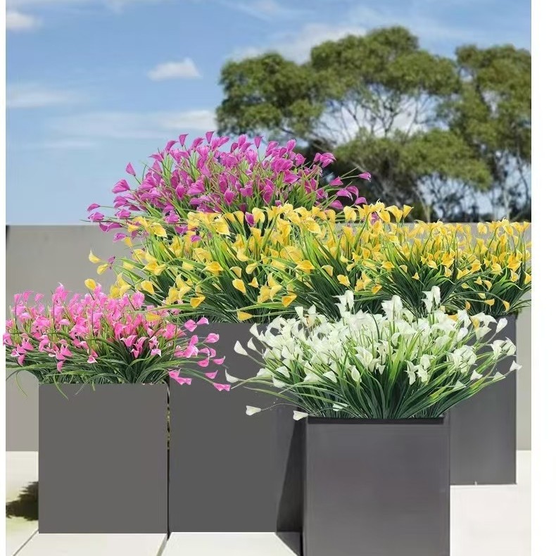 Amazon Temu Five-Headed Spring Grass Calla Lily Artificial Home Decoration for Living Room and Dining Room Tabletop Floral Arrangement Mix and Match