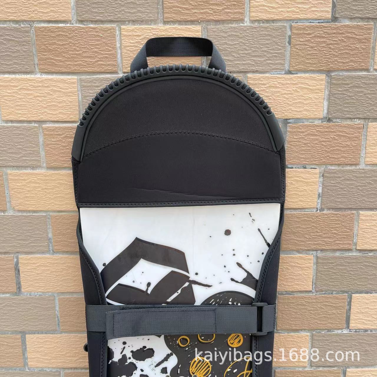 Round-Head Fixed Double-Shoulder Strap Snowboard Cover Dumpling-Shaped High-Elasticity Single/Double Shoulder Pure Black Snow Gear Storage