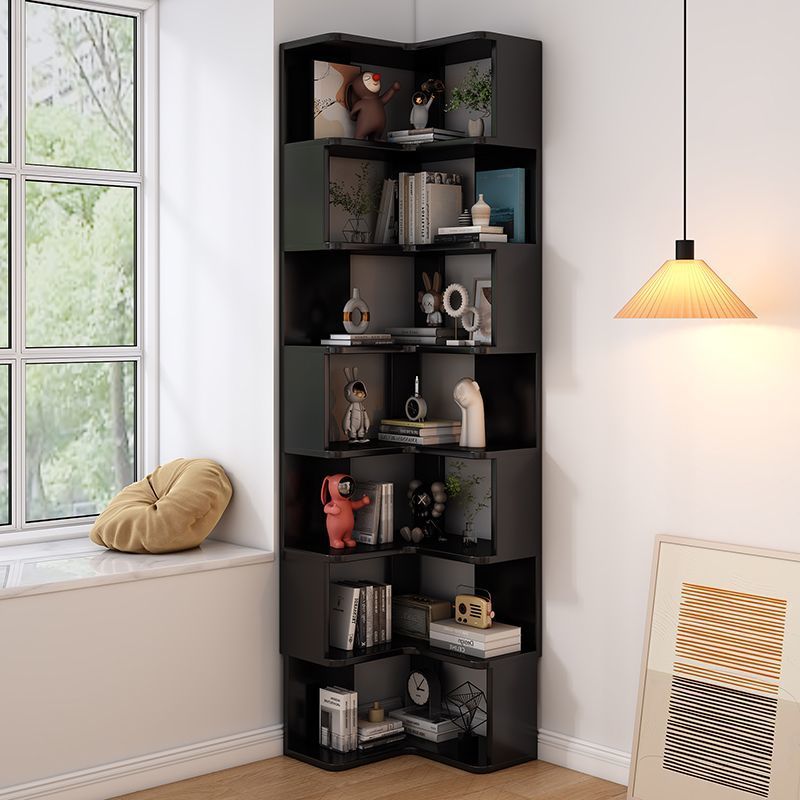 Solid Wood Corner Bookshelf Floor Storage Rack Corner Cabinet Corner Corner Storage Cabinet Small Apartment Living Room Home Storage Rack