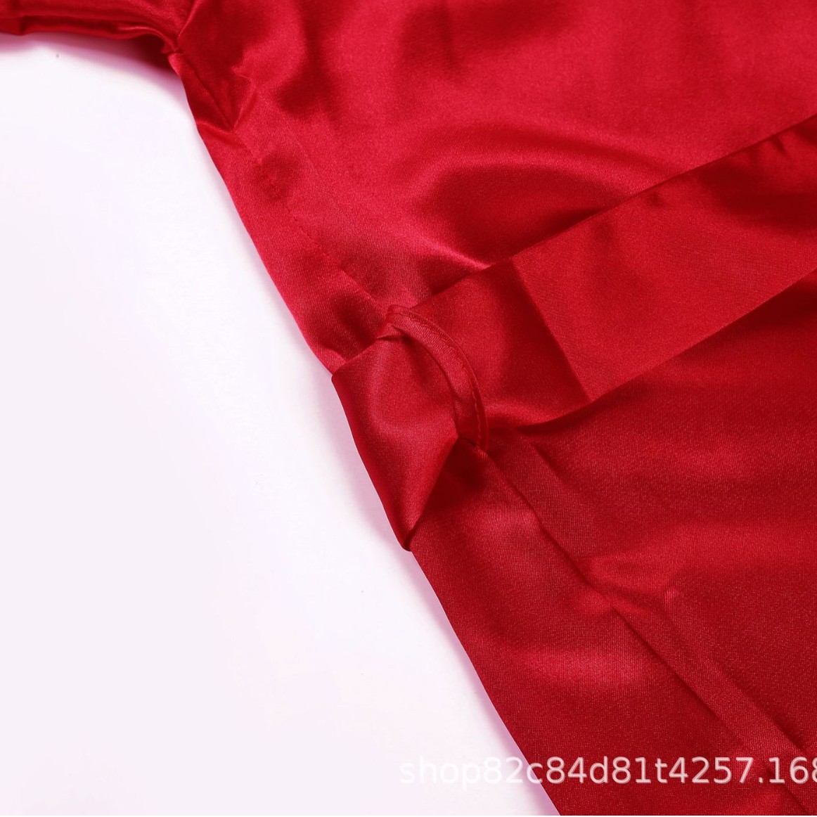 Plain Clothes, Imitation Silk Home Clothes, European and American Style Spring, Summer and Autumn Nightgown, Fresh, Noble and Atmospheric Bathrobe Wholesale