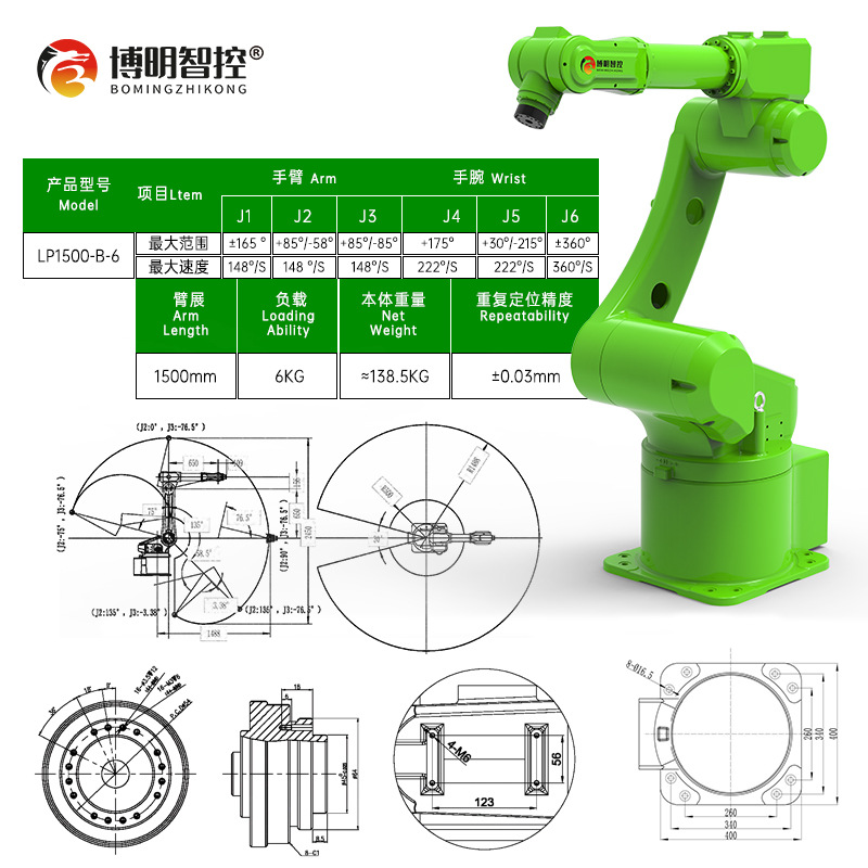 Bozhi Intelligent Control Automatic Spraying Robot for Painting Furniture Industrial Mechanical Arm Flexible Intelligence