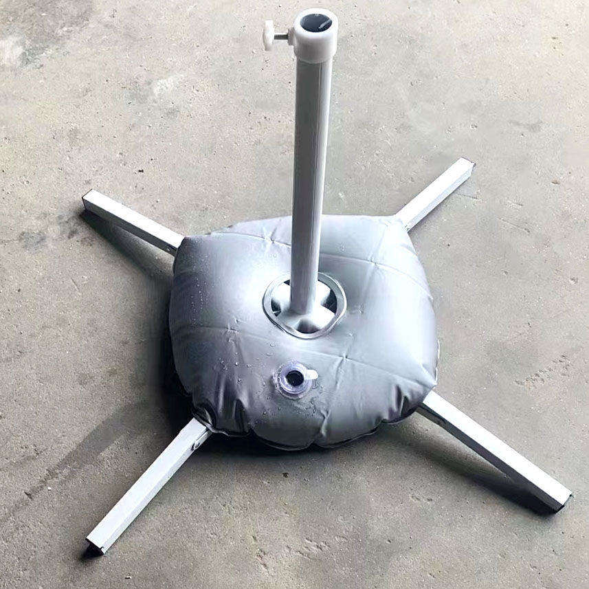 Portable Foldable Outdoor Advertising Beach Umbrella with Four-Legged Cross Steel Base Stand for Market Stalls