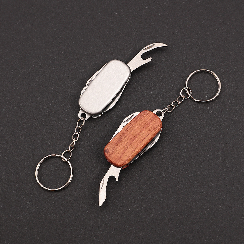 Factory direct marble knife stainless steel multi-function gift knife key chain multi-knife outdoor folding tool