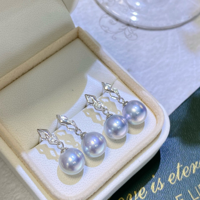 Серьги из жемчуга G18K Thick Gold, классические, повседневные, изысканная доступная роскошь, 8-9мм, морские настоящие конопляные жемчужины