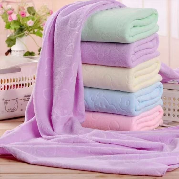 Microfiber Bath Towel Embossed Bear Manufacturer Wholesale Gift Children's Strong Absorbent Soft Thickened Beach Towel