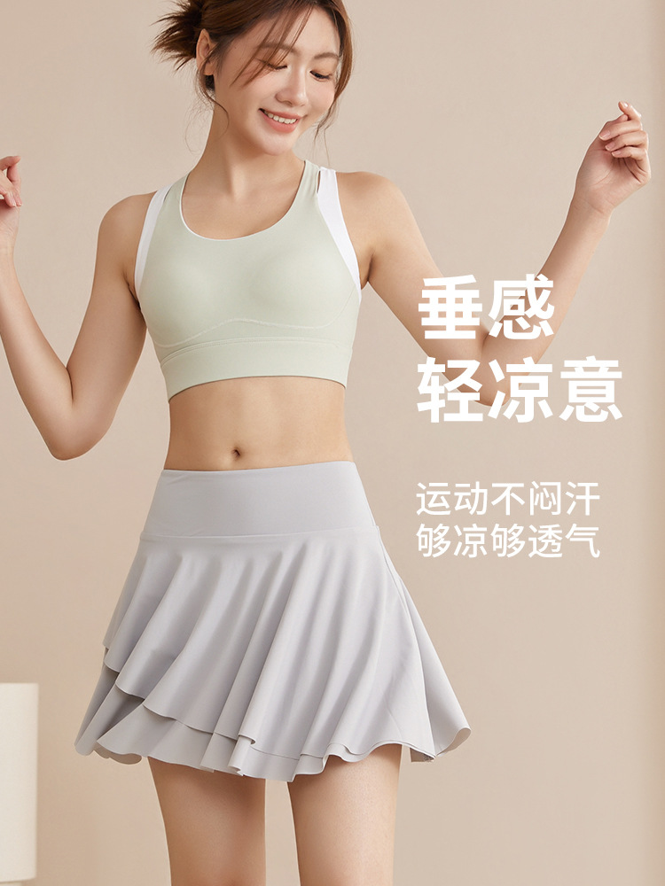 plus size Women's Anti-running Skirt Women's Summer Slim Breathable Yoga Running Fitness Dance Tennis Skirt