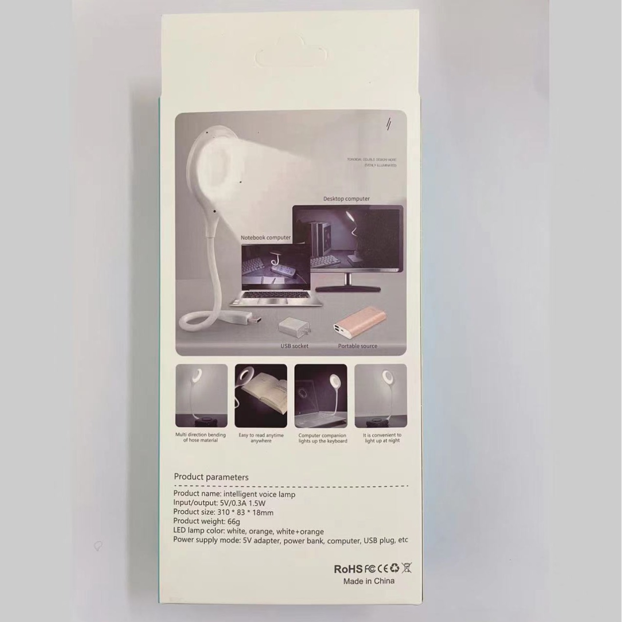 Cross-Border USB Voice Light Smart English Voice-Activated Light Mini Three-Speed Adjustment Portable Night Light Wholesale