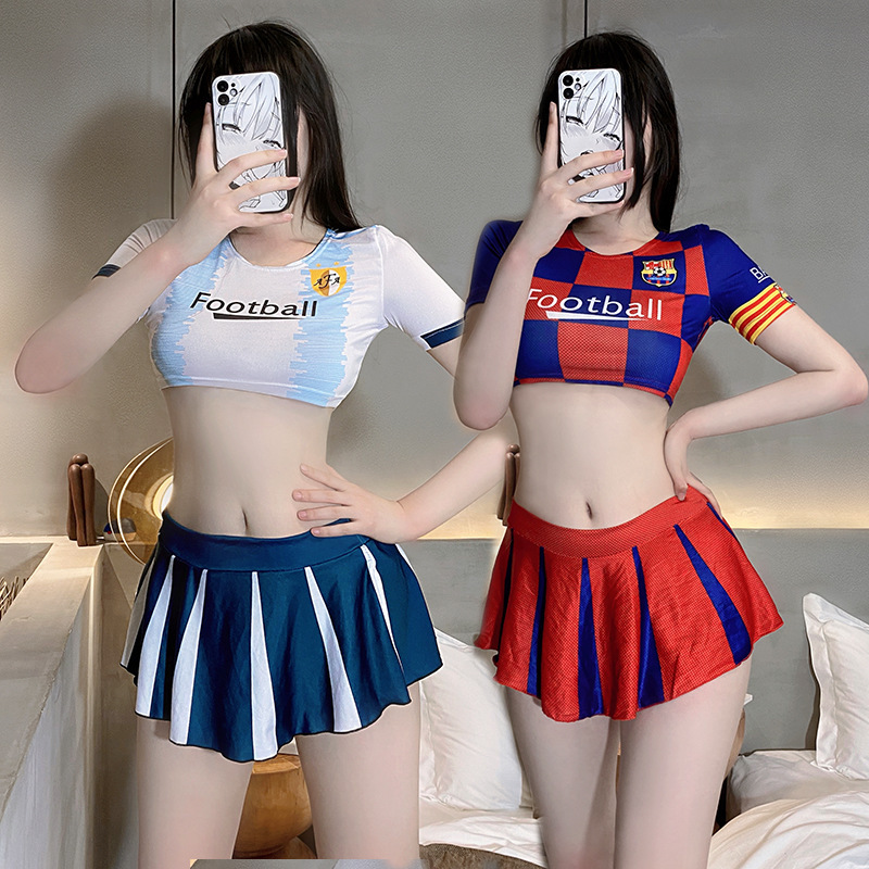 Sexy Lingerie Sexy Dynamic Football Baby Student Pure Desire Uniform Temptation Split Suit Cos Cheerleading Uniform