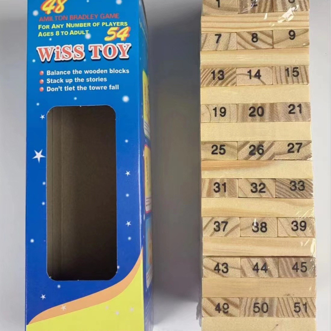 Factory wholesale raw wood color stacked high jengle wooden wooden toys small size early education educational intelligence development