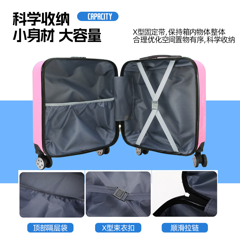 Wholesale 20-inch children's trolley case printable logo cartoon children's trolley case universal wheel travel suitcase