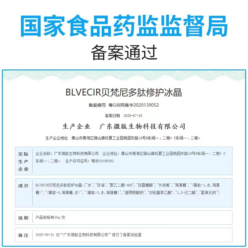 Bevanni Polypeptide Factor Repair Ice Crystal Anti-Redness Microneedle Water-Light Laser Skin Rejuvenation Post-Procedure Gel for Beauty Salon Firming